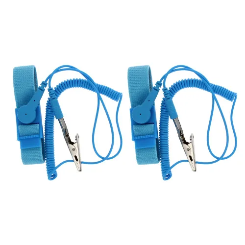 Miniatura 7 de Othmro Correa de muñeca ESD antiestática inalámbrica PV18, pulsera antiestática inalámbrica, correa de muñeca tejida flexible, banda de descarga