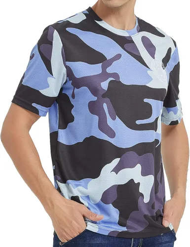 Miniatura 4 de Wuzfully Camiseta de ciclismo de montaña para hombre, camiseta de motocross, BMX, camisetas de descenso para deportes