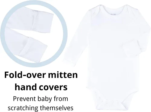 Miniatura 3 de GUISBY Body de bambú para bebé, overol sólido de manga larga más grueso para niños y niñas de 0 a 24 meses