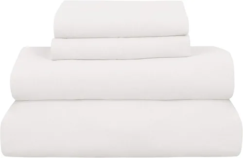 Miniatura 2 de ROYALE LINENS Soft Home - Juego de sábanas de percal cepillado ultrasuave, 100% algodón, 4 piezas, tamaño Queen, color blanco