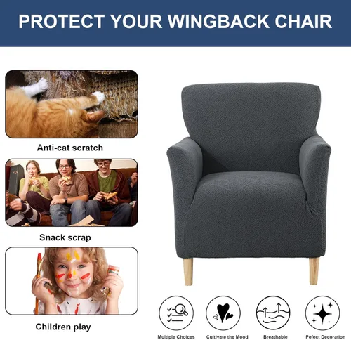 Miniatura 65 de HAOYONG - Funda elástica de terciopelo para silla de banquete, fundas para sillas de 1 pieza, fundas para sillones de sofá, funda suave para sillón