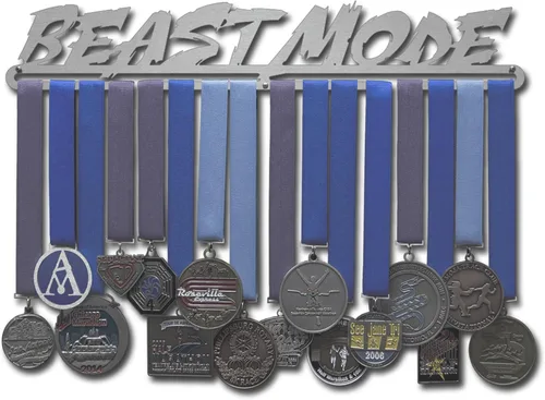 Miniatura 10 de Allied - Percha para medallas – Modo Bestia (12 pulgadas de ancho con 1 barra para colgar) – Estante de exhibición para colgar medallas, múltiples