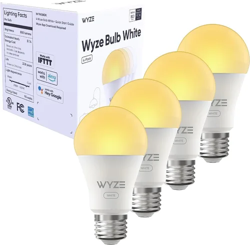Miniatura 7 de Bombilla inteligente Wi-Fi Wyze Lifestyle Blanca, 800LM A19 Luz inteligente de blanco ajustable, compatible con Alexa y Google Assistant, 2.4GHz,
