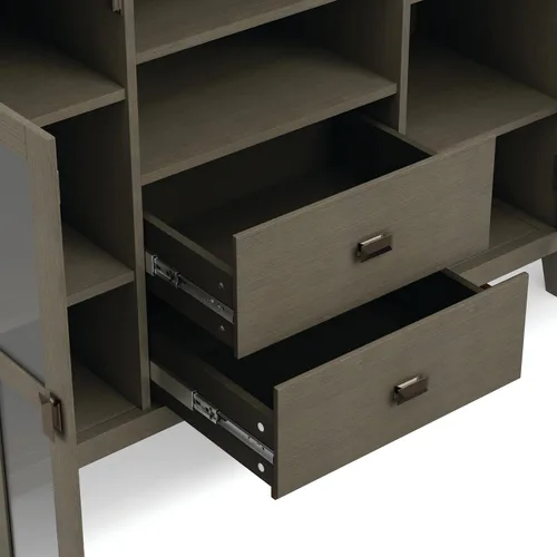 Miniatura 9 de SIMPLIHOME Artisan Mueble para TV de madera maciza de 53 pulgadas de ancho estilo transicional en gris Farmhouse para televisores de hasta 60