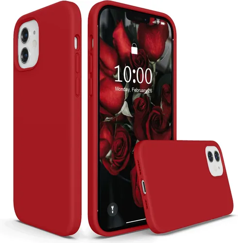Miniatura 9 de SURPHY Diseñada para iPhone 12 y iPhone 12 Pro de 6.1 pulgadas, funda gruesa de silicona líquida (con forro de microfibra) para iPhone 12 y 12 Pro