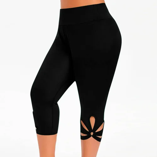 Miniatura 173 de Pantalones capri para mujer, estilo casual, de verano, elásticos, de cintura alta, pantalones de yoga, ajuste atlético, pantalones deportivos