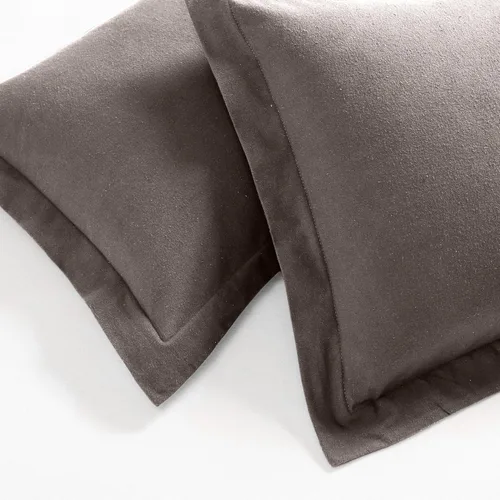 Miniatura 9 de Superior Juego de funda de edredón de franela de algodón, ropa de cama de algodón cepillado, cómodo y suave, juego de 2 piezas que incluye 1 funda