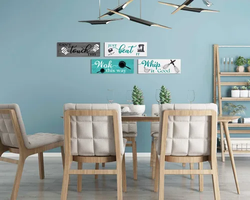 Miniatura 6 de 4 letreros de madera para colgar en la pared de la casa de campo, con reglas de cocina, decoración rústica de pared para casa de campo