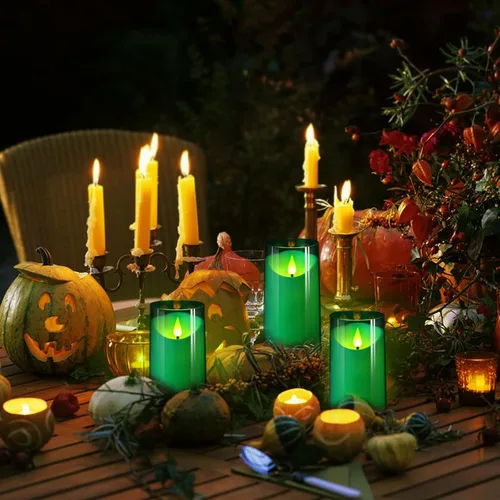 Miniatura 6 de NURADA - Velas sin llama: Velas LED de mecha 3D a pilas, falsas de acrílico con control remoto y temporizador para decoración de mesa de fiesta