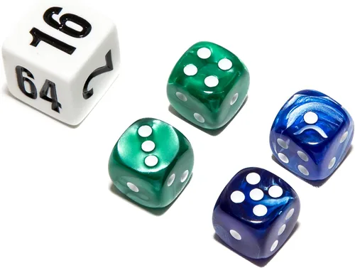 Miniatura 23 de Bello juegos Deluxe dados de imitación de mármol sets-black/, Azul, 5/8
