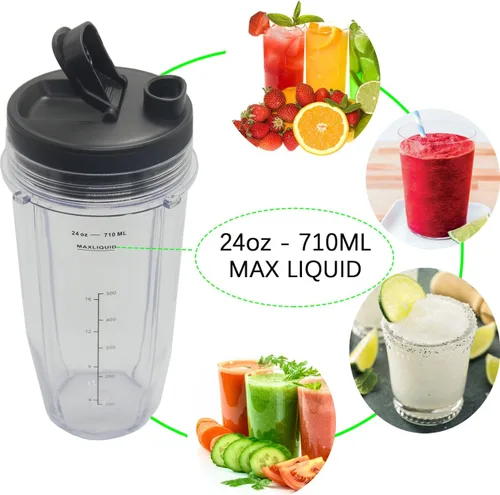 Miniatura 6 de Vasos de licuadora de repuesto para Ninja, vasos de licuadora de 24 onzas con tapas para llevar compatibles con Ninja BL450 BL456 BL480 BL482 BL642
