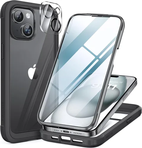 Miniatura 252 de Miracase Funda para iPhone 13 de 6.1 pulgadas, [sin burbujas] funda de teléfono de cuerpo completo con pantalla de vidrio completa integrada, sin