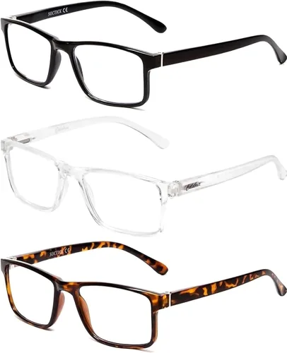 Miniatura 5 de Calabria L2007 - Gafas de lectura rectangulares de diseño para hombres y mujeres, lentes de lectura de una sola potencia, elegantes y duraderas