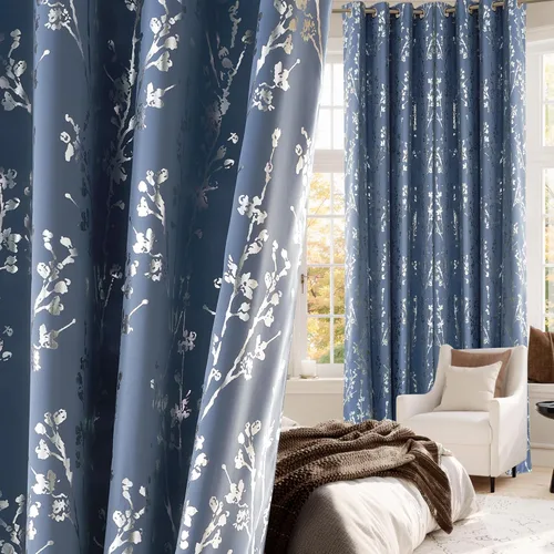 Miniatura 39 de NICETOWN Paneles de Cortinas Opacas para Dormitorio - Tratamiento de Ventanas con Aislamiento Térmico, Ojales Sólidos, Cortinas Opacas con Diseño
