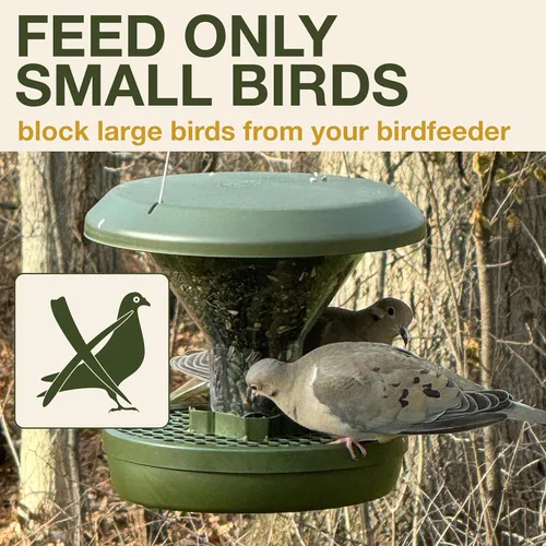 Miniatura 3 de SWISSINNO Anillo Bloqueador de Aves Grandes, Transparente, Previene que las Palomas, Cuervos y Otras Aves Grandes No Deseadas Asusten a las Aves Más