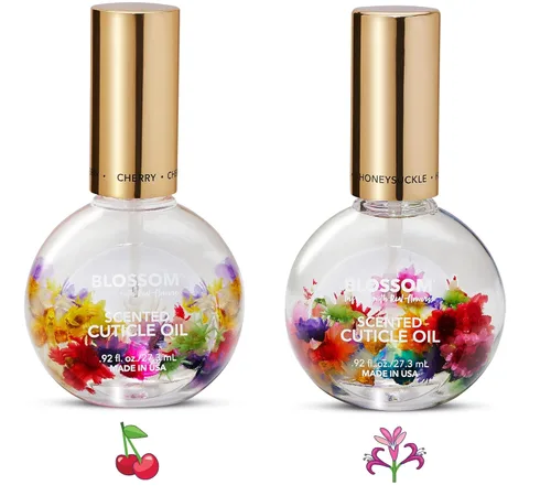 Blossom Aceite para cutículas hidratante, hidratante, fortalecedor, perfumado, infundido con flores reales, fabricado en Estados Unidos, 1.84 fl.