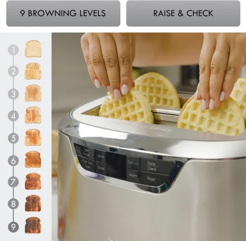 Miniatura 5 de Kenmore Tostador de 4 rebanadas - Ranura extra ancha de mostrador, función de descongelación, Grille-Pain, 9 ajustes de tostado, bandeja de migas