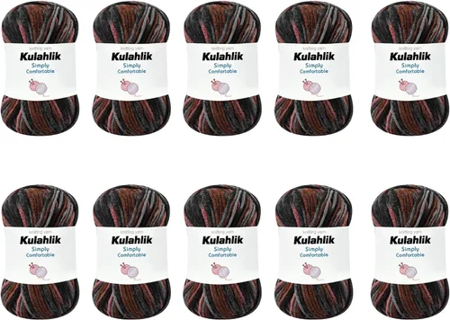 Miniatura 44 de 50g (1x50g) Hilo Acrílico para Crochet y Tejido, Hilo Degradado Colorido, 1 Rollo de Madejas, Hilo Acrílico Multicolor, Perfecto para Proyectos