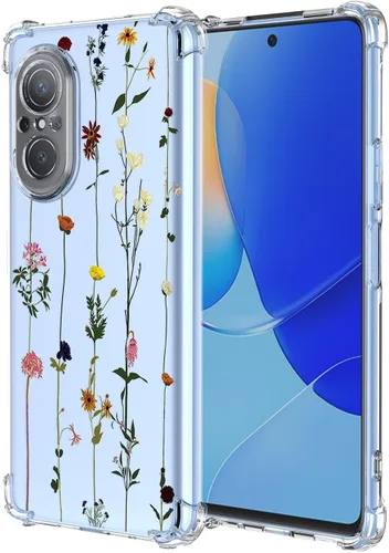 Miniatura 10 de Funda para Huawei Nova Y61 Clear Flower Phone Case Soft TPU a prueba de golpes, antiarañazos, funda protectora para Huawei Nova Y61, flores coloridas