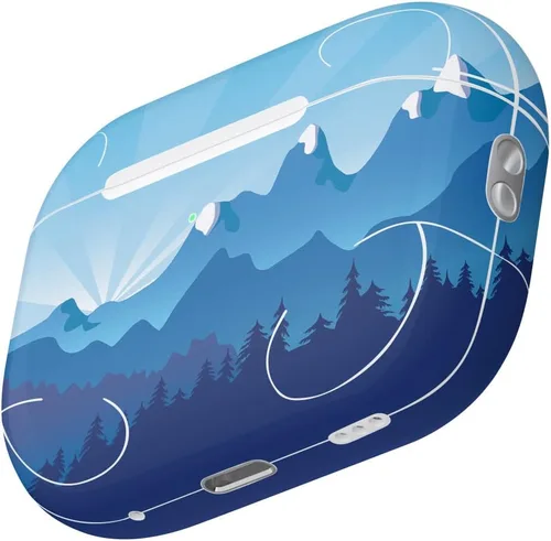 Miniatura 3 de MightySkins - Fundas compatibles con Apple AirPods Pro 2 - Blue Mountains Funda protectora de vinilo duradera y única Fácil de aplicar, quitar