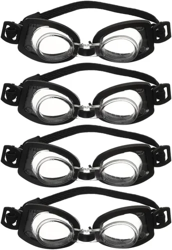 Toyvian Gafas de natación en miniatura para muñecas, 4 piezas de gafas de natación para muñecas, accesorios coloridos para la casa pequeña,