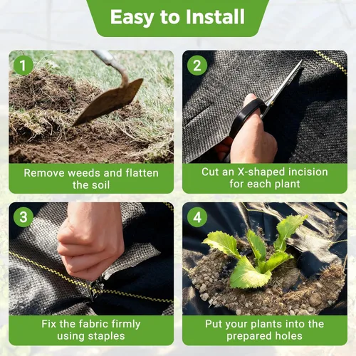 Miniatura 4 de UPGRADE Barrera de alta calidad de 3 x 50 pies, tela de paisaje resistente de 3.5 onzas, tela tejida para jardín con permeabilidad superior control