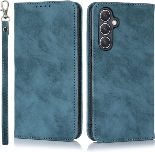 Miniatura 7 de Havaya Para Samsung Galaxy A54 5G Wallet Funda De Teléfono, Cubierta Magnética Con Titular De La Tarjeta Y Soporte - Verde Oscuro