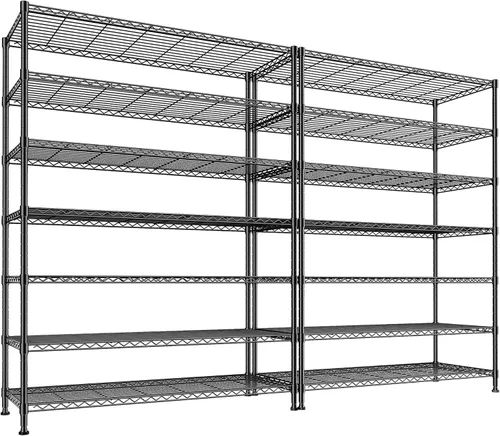 Miniatura 12 de Estantería de metal de 45 pulgadas de ancho, estantes de almacenamiento de 4 niveles, estantes de alambre ajustables, estantes de despensa, estante