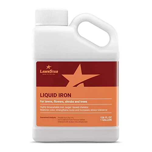 LawnStar Hierro líquido (1 galón) para plantas, multiusos, adecuado para césped, flores, arbustos, árboles, trata la deficiencia de hierro, el daño