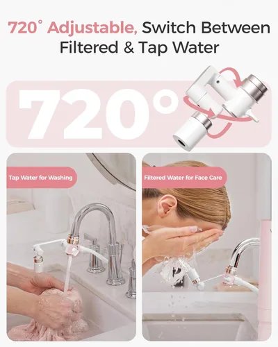 Miniatura 5 de Waterdrop BFC3-Lite – Filtro de agua para lavado facial, filtro para lavabo de baño para piel, reduce 99% de cloro, limpieza profunda a nanoescala
