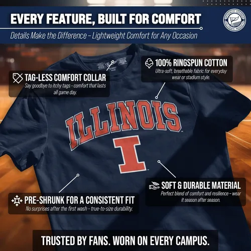 Miniatura 3 de Campus Colors NCAA - Camiseta de algodón para adulto, unisex, para el día del juego Azul marino
