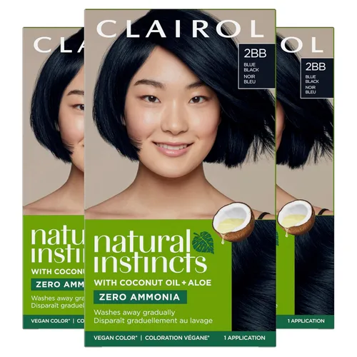 Miniatura 71 de Clairol Natural Instincts - Tinte semipermanente para el cabello, color negro azul 2BB, paquete de 1 unidad 2BB Azul Negro