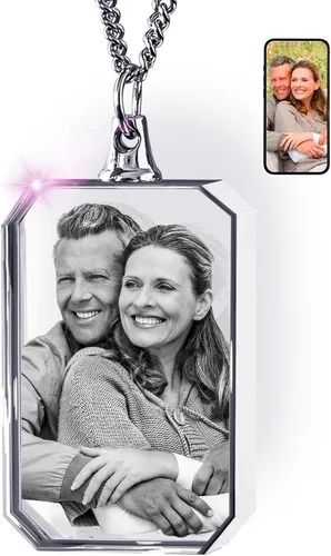 ArtPix 3D Foto de cristal, Collar personalizado de Navidad, Regalos de Navidad personalizados para mamá, mujeres, esposa, para ella, abuela, grandes
