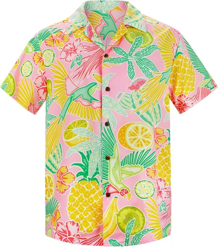 Miniatura 110 de Camisa hawaiana para hombre, con estampado floral, cómoda, con botones, casual, manga corta, ropa de playa para hombre