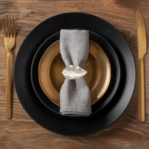 Miniatura 26 de Decozen Juego de 4 servilleteros blancos con diseño de perlas, festivo, decoración de mesa para vacaciones, bodas, cumpleaños, cocina, decoración