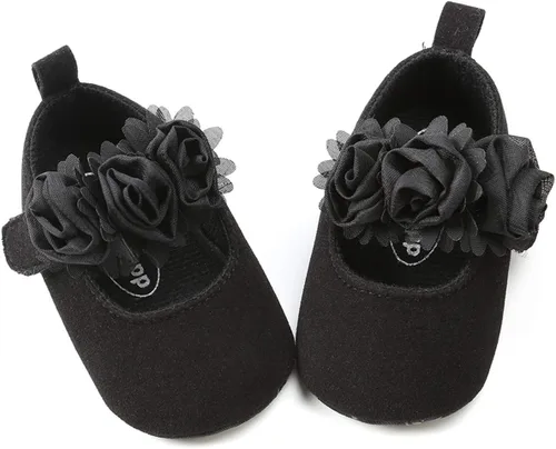 Miniatura 23 de RVROVIC Mocasines de princesa para bebé, zapatos brillantes de Mary Jane, zapatos de cuna de suela suave y ligera de primera calidad, zapatos