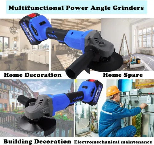 Miniatura 6 de Amoladora angular de velocidad variable, amoladora de batería con motor sin escobillas, amoladora angular de 10000 rpm, herramientas de amoladora