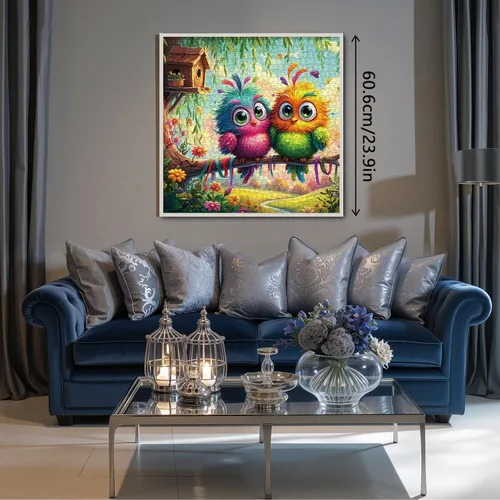 Miniatura 5 de Divertidos rompecabezas de pájaros para adultos, 1000 piezas, naturaleza, colorido, flores de pollito, jardín, rompecabezas artístico, lindo