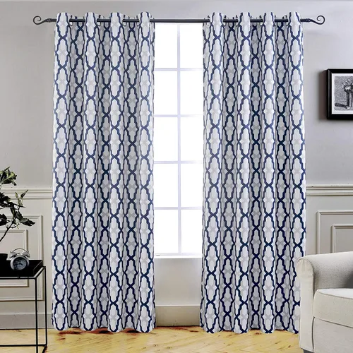 Miniatura 18 de DriftAway Mason - Cortinas térmicas opacas con ojales para ventanas, diseño geométrico de enrejado, 2 paneles, cada uno de 52 pulgadas por 63 Gris