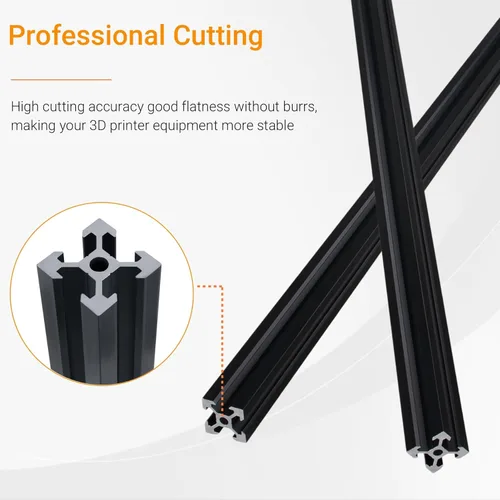 Miniatura 5 de 4 piezas de perfil de extrusión de aluminio de 11.811 in 2020 tipo V extrusión de aluminio estándar europeo anodizado riel lineal con accesorios