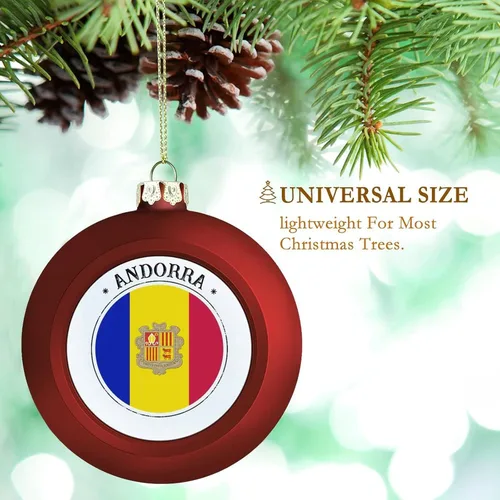 Miniatura 3 de Adorno de bola de Navidad de Andorra, bandera de Andorra, bandera de las naciones, adornos colgantes, recuerdo, regalo para árbol de Navidad