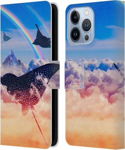 Miniatura 8 de Head Case Designs Officially Licensed Dave Loblaw Boy Painting Moon Clouds Sci-Fi and Surreal Leather Wallet Case Compatible with Apple iPhone 13 Pro