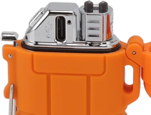 Miniatura 9 de Encendedor eléctrico USB portátil, reutilizable, de doble arco, recargable por USB, manguera retráctil resistente al viento, IPX7, impermeable