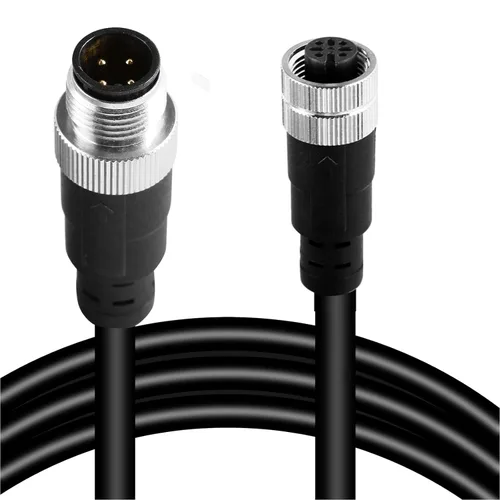 Miniatura 10 de Cable conector macho a hembra M12 de 8 pines – Cable de extensión de sensor impermeable industrial, cable de señal seguro codificado A