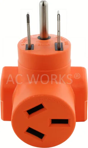 Miniatura 4 de AC WORKS [WD6501050] Enchufe de soldador 6-50P a 10-50R 3 clavijas 50A 125/250 voltios más antiguo secador/adaptador de rango