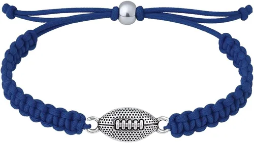 Miniatura 10 de Pulsera de fútbol Sportybella - Pulsera de paracord ajustable con amuleto. Regalos de fútbol unisex Negro