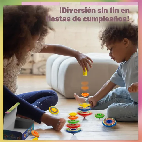 Miniatura 5 de IPIDIPI TOYS Spineez Trompos Giratorios Apilables para Niños – Juego de 3, 15 Piezas Juguetes Giratorios OVNI – Ideales Rellenos de Media de Navidad