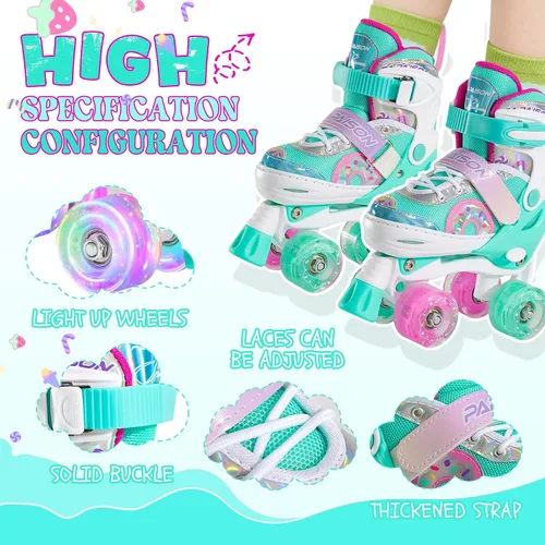 Miniatura 5 de PAPAISON Patines de ruedas ajustables con ruedas iluminadas para niñas, patines para niños y bebés de 4 a 6, 5 a 8, 8 a 12 años