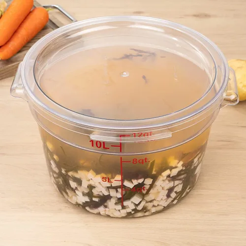 Miniatura 4 de Restaurantware Met Lux - Contenedor de almacenamiento de alimentos de 12 cuartos de galón, 1 recipiente redondo de almacenamiento comercial, tapa se