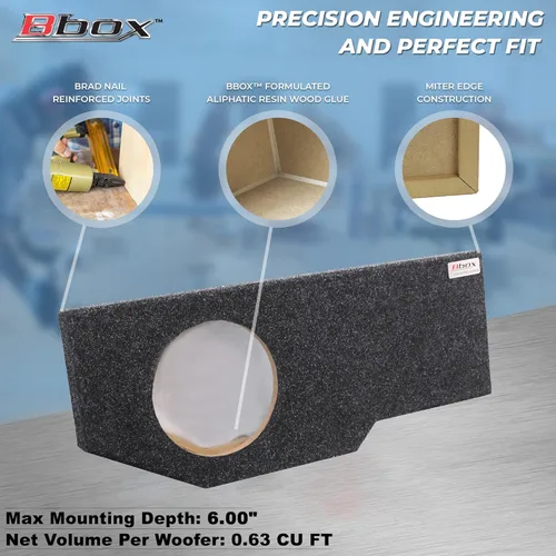 Miniatura 4 de Bbox - Caja sellada de subwoofer individual de 12 pulgadas, compatible con Dodge Ram Quad Cab 2002-2018, cajas y carcasas de subwoofer